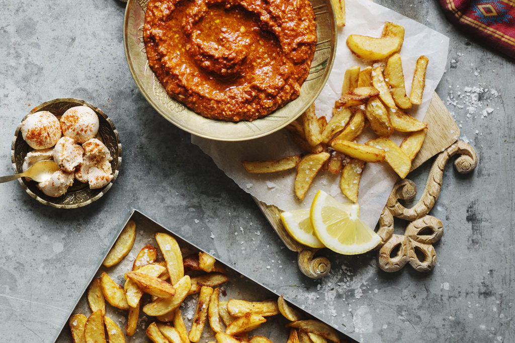 Friterade potatisklyftor